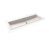 Kaldewei Puro le bassin 907106053231 120x46x1.4cm, avec trop - plein, trous taraudés 2x3, Pergamon effet perlant