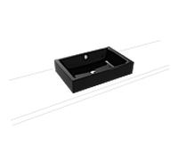 Kaldewei Puro poser sur meuble 909106003701 3175, 60x38,5cm, effet perlant noir, avec trop-plein, sans trou pour robinet