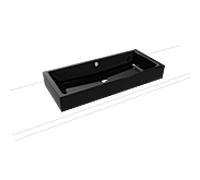Kaldewei Puro poser sur meuble 909206003701 3176, 90x38,5cm, effet perlant noir, avec trop-plein, sans trou pour robinet