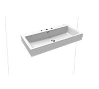 Kaldewei Lavabo mural Puro 3165 90x46x12 cm rectangulaire blanc brillant 3 trous taraudés