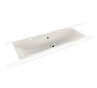 Kaldewei Silenio double vasque à encastrer 907906043231 avec trop-plein, 2 x 1 trou pour robinetterie, effet pergamon, 120 x 46 x 2000 , 4 cm
