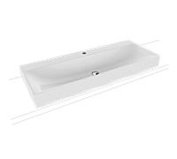 Kaldewei Silenio lavabo 906406303001 3049, 120 x 46 x 12 cm, blanc effet de perle, sans trop - plein, 2000 trou de coulée