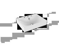 Kaldewei Lavabo à poser Silenio 3042 rectangulaire 60x46 cm blanc mat 3 trous Réf. 904106033001