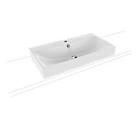 Kaldewei Lavabo à poser Silenio 3043 90x46x12 cm rectangulaire blanc brillant 1 trou avec trop-plein