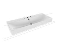 Kaldewei Lavabo à poser Silenio 3049 120x46 cm rectangulaire blanc mat 3 trous trop-plein