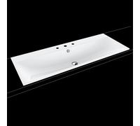 Kaldewei Silenio vasque à encastrer 907906033001 3039, 120 x 46 cm, blanc effet perle, trop-plein, 3 trous pour robinetterie