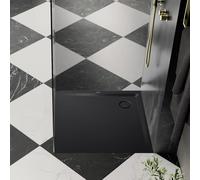 Kaldewei Superplan receveur de douche 383100013676 80x80x2,5cm, effet perlant , noir mat100