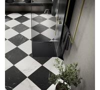 Kaldewei Superplan receveur de douche 383148040676 80x80x2,5cm, avec support, noir mat100