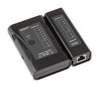 Testeur de continuité pour cordon réseau RJ45 ou RJ11. Alimentation par pile ou cordon USB.