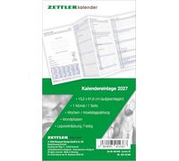 Kalenderersatzeinlage TP 1M/1S Leporello 2027: Ersatzkalendarium 9x15 cm für Taschenplaner Typ 501, 1 Monat pro Seite, 7-teilige Leporellofalzung