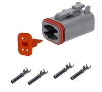 KALI-1204-S Lot de 4 Connecteurs DT 4 Broches - Kit Prise Étanche IP68 | Boîtiers gris de taille 16, contacts femelles 0,75-2,0 mm², AWG 18-14, idéal pour automobile, bateau et machine agricole