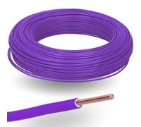 Kalitec 100m Câble H07V-U 1 x 1,5 mm² Violet - Fil Simple Rigide en PVC | Conducteur monobrin ignifuge pour armoires électriques et luminaires. Tension 450/750 V et installation sous conduit.