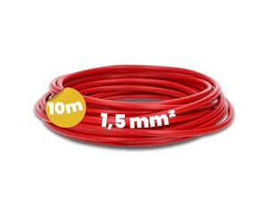 Kalitec 10m Câble H07V-K 1,5 mm² Rouge - Fil de Câblage Flexible en PVC | Toron monoconducteur à fil fin, conducteur Cu classe 5, pour armoire de commande, éclairage et installation fixe jusqu'à