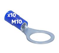 Kalitec 10x Cosses à Anneau 1,5-2,5 mm² M10 - Connecteur à Sertir Bleu
