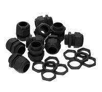 Kalitec 10x Presse-Étoupe M25 en Plastique, 9-18 mm - Passe-Câble Étanche | Kit de 10 pièces avec contre-écrou sans halogène, raccord de câble noir robuste pour boîtier électrique et décharge de