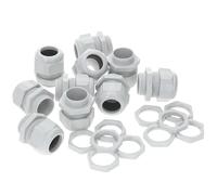 Kalitec 10x Presse-Étoupe PG9 en Plastique, 1,5-6,0 mm, IP68 Étanche, Gris | Passe-câbles avec contre-écrou, nylon sans halogène, fibre de verre, décharge de traction, étanche, -30 à 100 °C