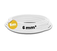 Kalitec 5 m Câble H07V-K 6 mm² Blanc - Fil de Câblage Souple Monofil | Toron à fils fins pour armoire de commande, systèmes de distribution, installation en saillie ou encastrée, PVC flexible