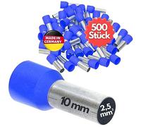 Kalitec 500x Embouts de Câble Isolés 2,5 mm² - AWG 14, 10 mm, Bleu | Manchons de sertissage en cuivre étamé, certifiés UL, qualité industrielle pour électriciens et raccordement électrique.