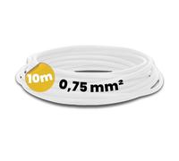 Kalitec Câble H05V-K 0,75 mm², Blanc, 10 m, Fil de Câblage Flexible PVC