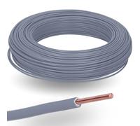 Kalitec H07V-U 1 x 1,5 mm² Gris - Fil Simple en PVC Rigide pour Câblage | Toron en cuivre ignifuge 450/750 V idéal pour luminaires, armoires électriques et machines, longueur de 10 mètres.