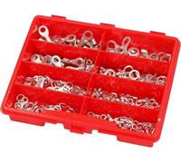 Kalitec Kali-1590 Boîte d'assortiment de cosses à anneau 1,5-10 mm² Série S I Revêtement en cuivre I 250 pièces I Kit de cosses I Métal I Cosse à anneau I M4 I M6 I M8