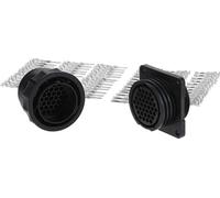 Kalitec KALI-2637A, ensemble de connecteurs ronds TT à 37 pôles avec prise murale (type femelle), contacts à broches TT93 et contacts femelles. Indice de protection : IP44 / IP65. Matériau : PPO avec 