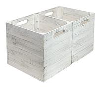 Kallax Lot de 2 caisses de rangement en bois compatibles avec toutes les étagères Kallax et Expidit - Dimensions : 33 x 37,5 x 32,5 cm - Blanc