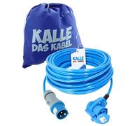 KALLE DAS KABEL Rallonge CEE 230 V H07BQ-F 3G 2,5 mm² 20 m Câble entièrement pur de qualité supérieure avec raccord coudé pour industrie, construction, bateau, womo camping