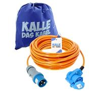 KALLE DAS KABEL Rallonge CEE Kalle Blue Signal - 2,5 mm² - Coudé - Pour industrie, construction, bateau, womo, camping - Câble premium à âme pleine - 20 m