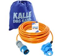KALLE DAS KABEL Rallonge CEE PUR H07BQ-F 3G 2,5 mm² 20 mètres 230V 16A avec connecteur coudé Signal-ORANGE IP44 Câble polyuréthane Câble de camping Rallonge de camping Câble électrique PUR