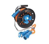 KALLE DAS KABEL Rallonge Electrique Enrouleur 25m CEE, Kit avec câble de raccordement 1,5m, Polyuréthane H07BQ-F 3G 2,5mm² EXTREME SIGNAL, pour camping, bricolage & jardin, Made in Germany