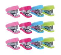 KALLORY 12 Pièces Mini Agrafeuse avec Capacité Standard de Bureau Compacte et Légère Design Ergonomique et Fonctionnement Manuel Facile pour Bureau et Usage Scolaire