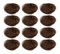 KALLORY 12 Pièces Nid D'oiseau Artificiel en Rotin Créatif pour Décoration de Table, Plateau Froid Corde de Jute, pour Ornements Extérieurs et Décorations de Fête