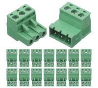 KALLORY 20 Pièces Connecteur de Bornier Électrique Vert à Insertion Rapide, Plastique Solide et Laiton Nickelé, Pas Standard 5,08mm, pour Distribution D'énergie et Mise la Terre