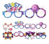 KALLORY 24pcs Lunettes en Papier à Thème Espace pour Décoration de Fête et Accessoires Cosplay, pour Soirée Photo Outer Space Party