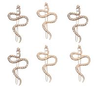 KALLORY 6 Pièces Pince à Cheveux Serpent en Alliage Or, Design Simple et Vintage, Facile à Ouvrir et Fermer, Usage Quotidien Soirée