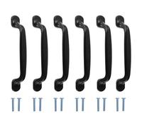 KALLORY 6 Pièces Poignées de Meuble Faciles à Installer en Alliage Noir Mat, Design Unique Entraxe de 96mm pour Tiroirs et Armoires Décoration Cuisine et Chambre