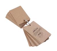 KALLORY Cartes D'étude en Papier Kraft Anneau en Acier Inoxydable 5,4x9cm 50 Pages pour Prise de Notes et Activités D'étude