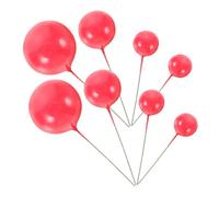 KALLORY Décorations de Gâteau d'anniversaire Rouge 20pcs en Mousse et Métal, Légères et Uniques, pour Décoration de Gâteau et Pâtisserie