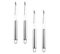 KALLORY Éplucheur D'agrumes Outil Pratique et Créatif en Acier Inoxydable 4 Pièces, Ouvre-Orange Multifonction Rapide Cuisine et Usage Domestique