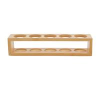 KALLORY Étagère de Rangement 5 Trous pour Huiles Essentielles en Bambou Surface Lisse Confortable, Support Décoratif pour Flacons D'huiles Essentielles