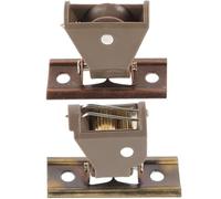 KALLORY Jeu D’Accessoires pour Stores Enrouleurs en Bambou, Kit Verrou de Store en Métal Finition Cuivre Antique, 1 Set 2 Poulies et 1 Bloque-Cordon, Compatible Rideaux à Poulie