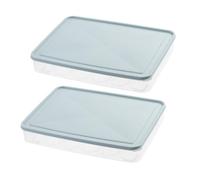 KALLORY Lot de 2 Boîtes de Rangement Empilables pour Œufs Réfrigérateur, Conteneurs à Œufs en Plastique Bleu, Capacité Élevée, Protection Anti-chocs, Cuisine et Congélation