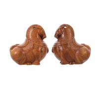 KALLORY Lot de 2 Breloques en Bois en Forme de Cheval pour Le Nouvel An Chinois 2026 - Pendentifs Chevaux Vintage, Décorations de Sacs pour La Fête Du Printemps