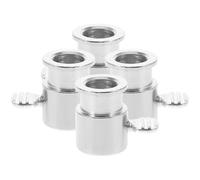 KALLORY Manchon Barbecue 4 Pièces en Fer Chromé Butée de Grille, Accessoires pour Gril Rotatif, Outil de Cuisson Poulet Rôti pour Barbecue Portable Gaz et Jardin