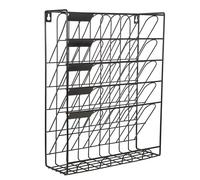 KALLORY Organiseur Mural Support pour Fichiers et Magazines pour Bureau et École Noir Lisse, Rack de Rangement Pratique et Design Minimaliste