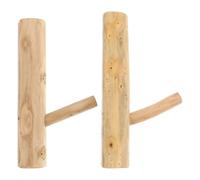 KALLORY Patère Murale en Bois Marron pour Vestiaire, Lot de 2 Crochets Décoratifs de Branche D'arbre, Stable et Créatif pour Organiser la Chambre et Décorer la Maison