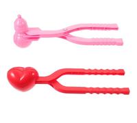 KALLORY Pince à Boule de Neige 2pcs en Plastique Forme Cœur pour Garçon et Filles, Créatif Lisse et Confortable, pour Jeux en Plein Air d'hiver Couleur Aléatoire