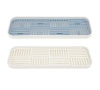 KALLORY Plateau à Thé Égouttoir Rectangulaire Double Couche en PP Lot de 2 pour Dîners en Famille et Hôtels Fonction Drainage et Rangement Pratique