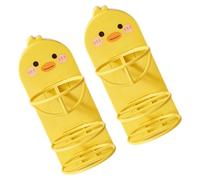 KALLORY Porte-éponge de Maquillage Mural en Pp Jaune 2pcs Design Multi-niveaux Respirant pour Rangement Quotidien Coiffeuse Décorative et Mignonne